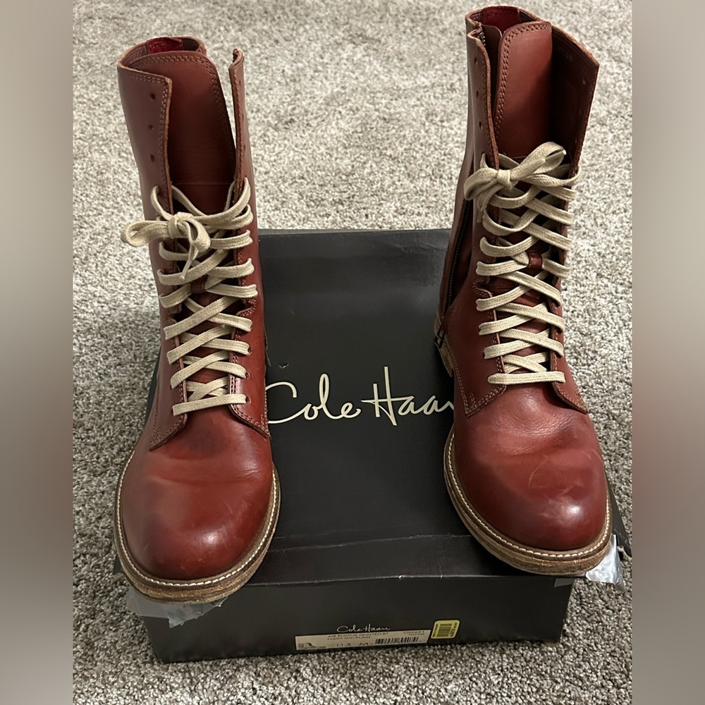 Cole Haan Men's Burgundy Leather Boots